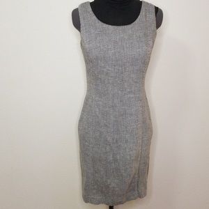 90s Avon corduroy sleeveless pencil skirt knee length dress grey black and white